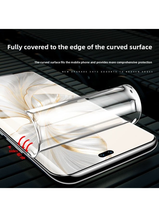 Applicable To For Huawei Glory 300/200/100Pro Mobile Phone Film X60/x50gt Hydraulic 90/80/70/60 Steel-Color:Blue Light★Hydrogel Film [full Screen Without Warping★Fingerprint Unlocking In Seconds] 2 Pieces-Size:Honor X60i  - Image 3