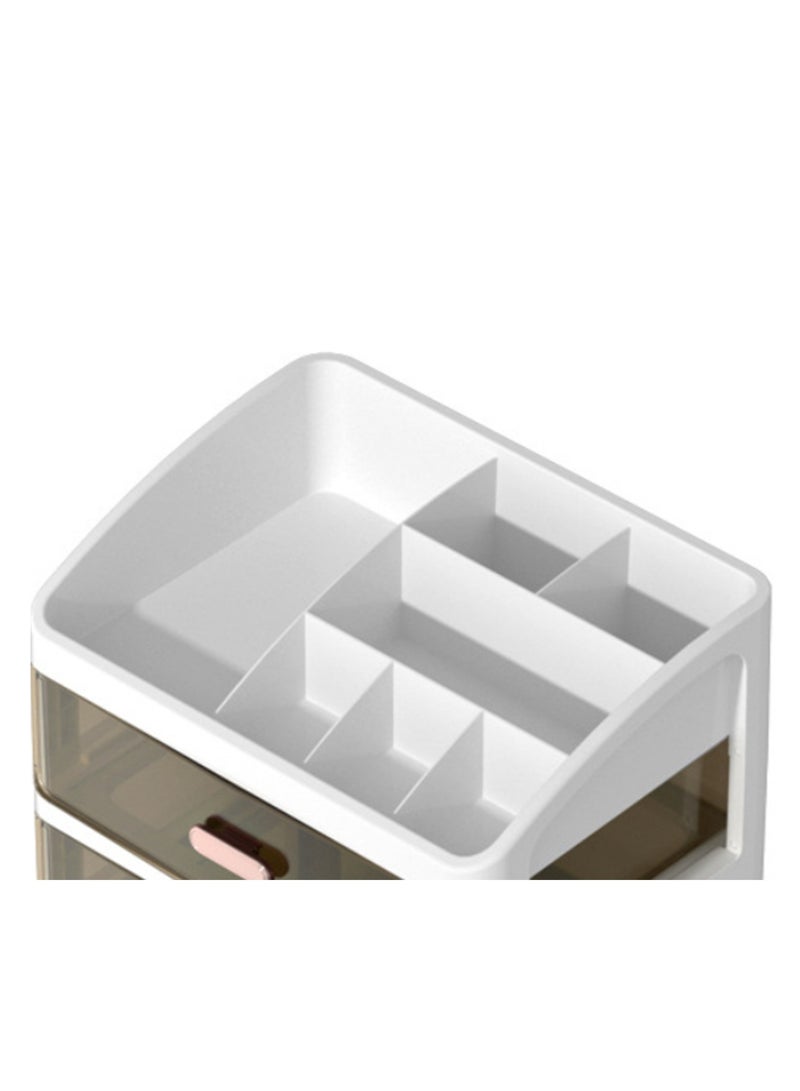 Arabest منظم مكياج بثلاثة أدراج، منظم مكتب، منظم تخزين مستحضرات التجميل، صناديق تنظيم الحمام ذات سعة كبيرة لغرفة النوم والمكتب والخزانة وسطح المنضدة والعطور (أخضر) - Image 2