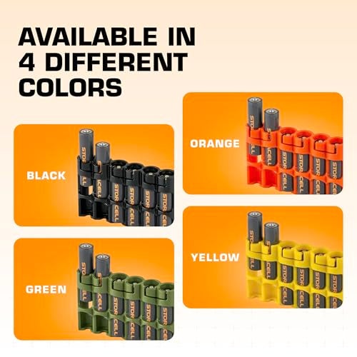 Storacell AAA Battery Storage Caddy by Storacell, Yellow, Holds 6 Batteries (Not included) - Image 5