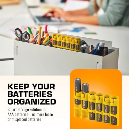Storacell AAA Battery Storage Caddy by Storacell, Yellow, Holds 6 Batteries (Not included) - Image 2