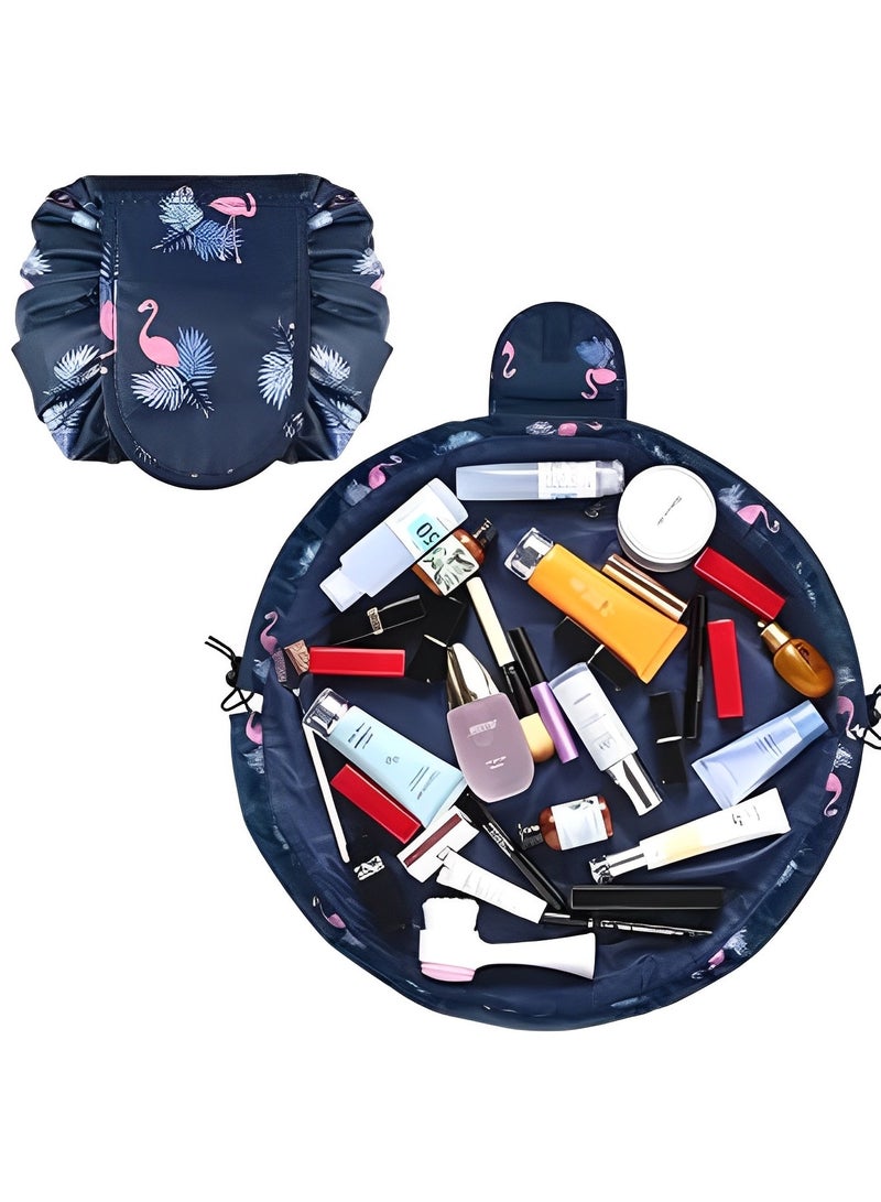 REOCLE Large Capacity Wash Bag Storage Bag Bucket Shaped Drawstring Bag Toiletry Organizer Portable Organizer Bag Fashion Printed Bag for Women  - Image 4