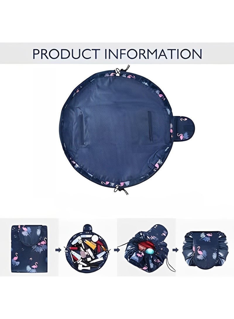REOCLE Large Capacity Wash Bag Storage Bag Bucket Shaped Drawstring Bag Toiletry Organizer Portable Organizer Bag Fashion Printed Bag for Women  - Image 5