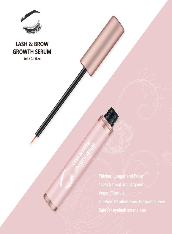 100% Natural Lash Serum for Eyelash Growth - Fuller & Longer & Thicker, Lash Brow Enhancing Serum, Vegan and Organic Formula, 3ml, Good for Lash Extensions - Image 3