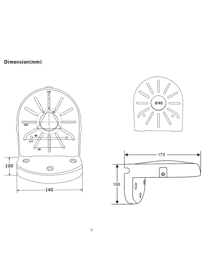 Beauenty Universal Wall Mount Bracket for Security Dome Cameras – Deep Base Junction Box with Cable Management, Waterproof Holder for Indoor/Outdoor CCTV IP Systems - Image 4