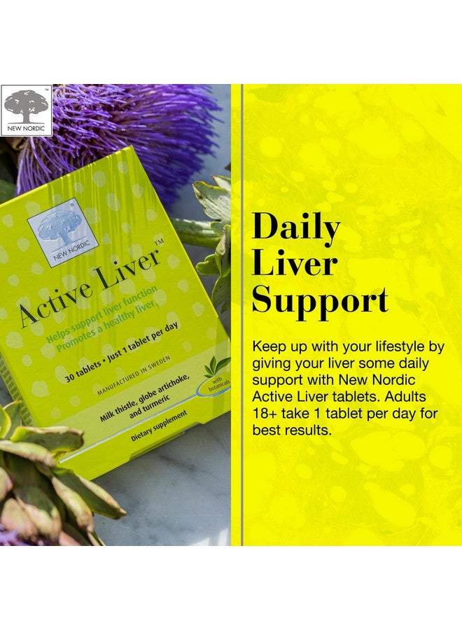 NEW NORDIC Active Liver 30-Day Supply, Daily Liver Supplement, Milk Thistle, Artichoke & Turmeric, 30 Tablets (Pack of 1) - Image 4