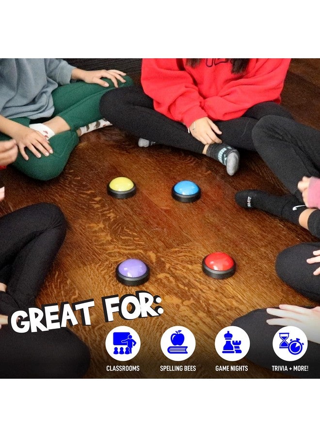 Teacher's Choice 4 Pack Game Buzzers with Unique Loud Sounds for Each Buzzer | Great for Trivia Games, Family Feud, Jeopardy, Competition, Spelling Bees and More - Image 2