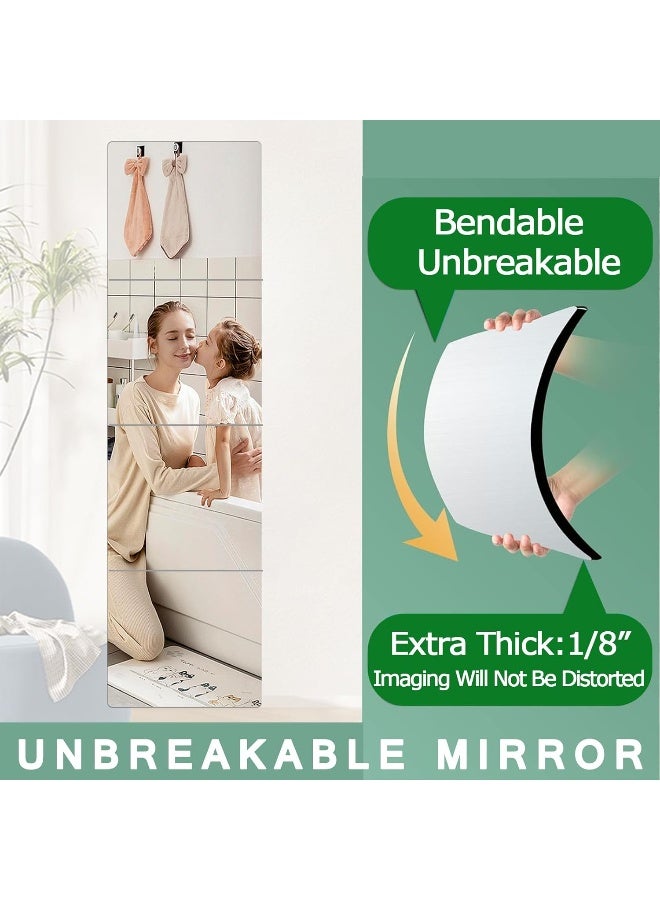 TPGP Full Length Mirrors Tiles, Acrylic Mirror Tiles Self Adhesive, Stick on Mirror Tiles for Walls, Full Body Mirror Stickers, Frameless Wall Mirror Sticker for Home Gym (25cm x 25cm, 4 Pack)  - Image 2