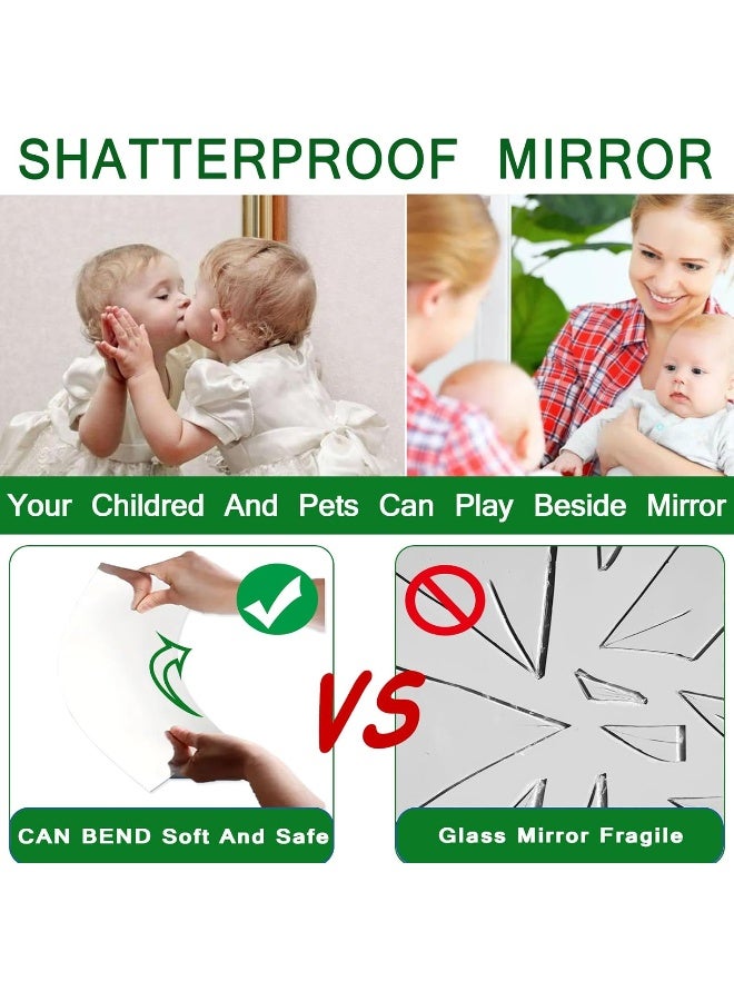TPGP Full Length Mirrors Tiles, Acrylic Mirror Tiles Self Adhesive, Stick on Mirror Tiles for Walls, Full Body Mirror Stickers, Frameless Wall Mirror Sticker for Home Gym (25cm x 25cm, 4 Pack)  - Image 4