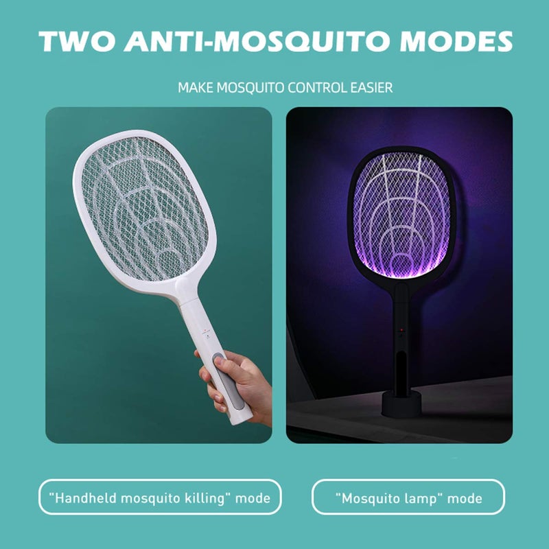AICase Bug Zapper, 3000 Volt Indoor & Outdoor Electric Fly Swatter,USB Rechargeable Mosquito Killer Racket for Home Bedroom, Kitchen,Office, Backyard, Patio,Safe to Touch with 3-Layer Safety Mesh-2 Pack - Image 3