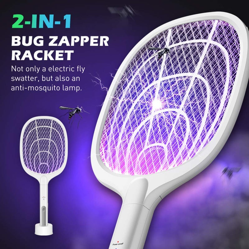 AICase Bug Zapper, 3000 Volt Indoor & Outdoor Electric Fly Swatter,USB Rechargeable Mosquito Killer Racket for Home Bedroom, Kitchen,Office, Backyard, Patio,Safe to Touch with 3-Layer Safety Mesh-2 Pack - Image 2