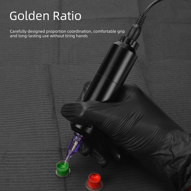 Rotary Tattoo Pen: Black Electroplated Aluminum Alloy Long Pen Motor - Low Vibration Long-Time Operation, Precise Lines Vibrant Colors, High-Frequency Heat Dissipation - for Professional Tattoo Artist - Image 4