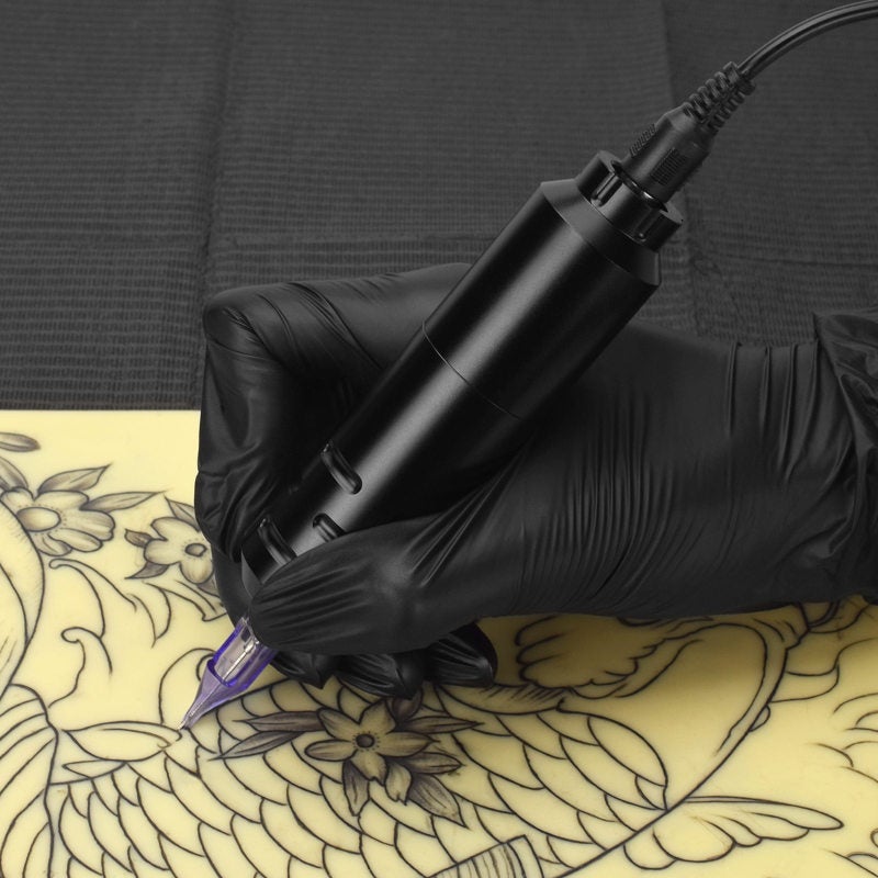 Rotary Tattoo Pen: Black Electroplated Aluminum Alloy Long Pen Motor - Low Vibration Long-Time Operation, Precise Lines Vibrant Colors, High-Frequency Heat Dissipation - for Professional Tattoo Artist - Image 3