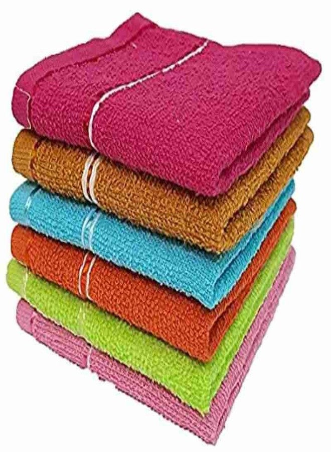 ORAS Luxury Pack of Cotton Pieces Face Towel | Hanky | Ultra Soft | Extra Absorbent, Small Size: 25' × 25' cm (Multicolour, Set of 6) DSXT1 - Image 1