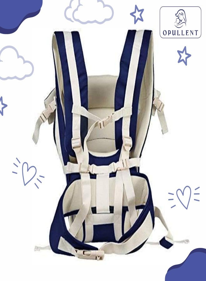 Opullent baby carrier for 0 to 3 year Polyester, Front Carrying Position with Padded Straps Comfort Design Newborn Kids Adjustable Hands-Free 4-In-1 Comfortable Head Support & Buckle For 0-18 Months Baby (Navy Blue-Pack Of One) - Image 5