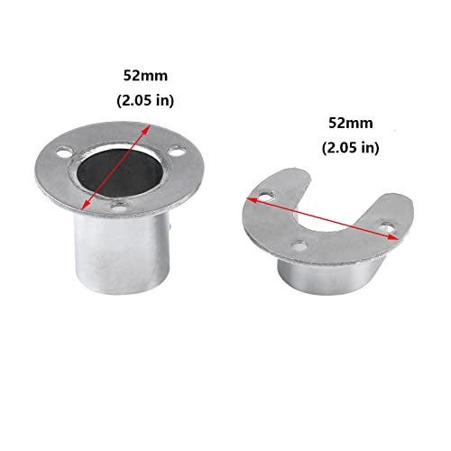 Antrader 4-Pack Wardrobe Bracket Stainless Steel Closet Rod End Supports Closet Pole Sockets Flange Rod Holder Set with Screws, 1 Inch Diameter, U-Shaped + O Shaped - Image 3