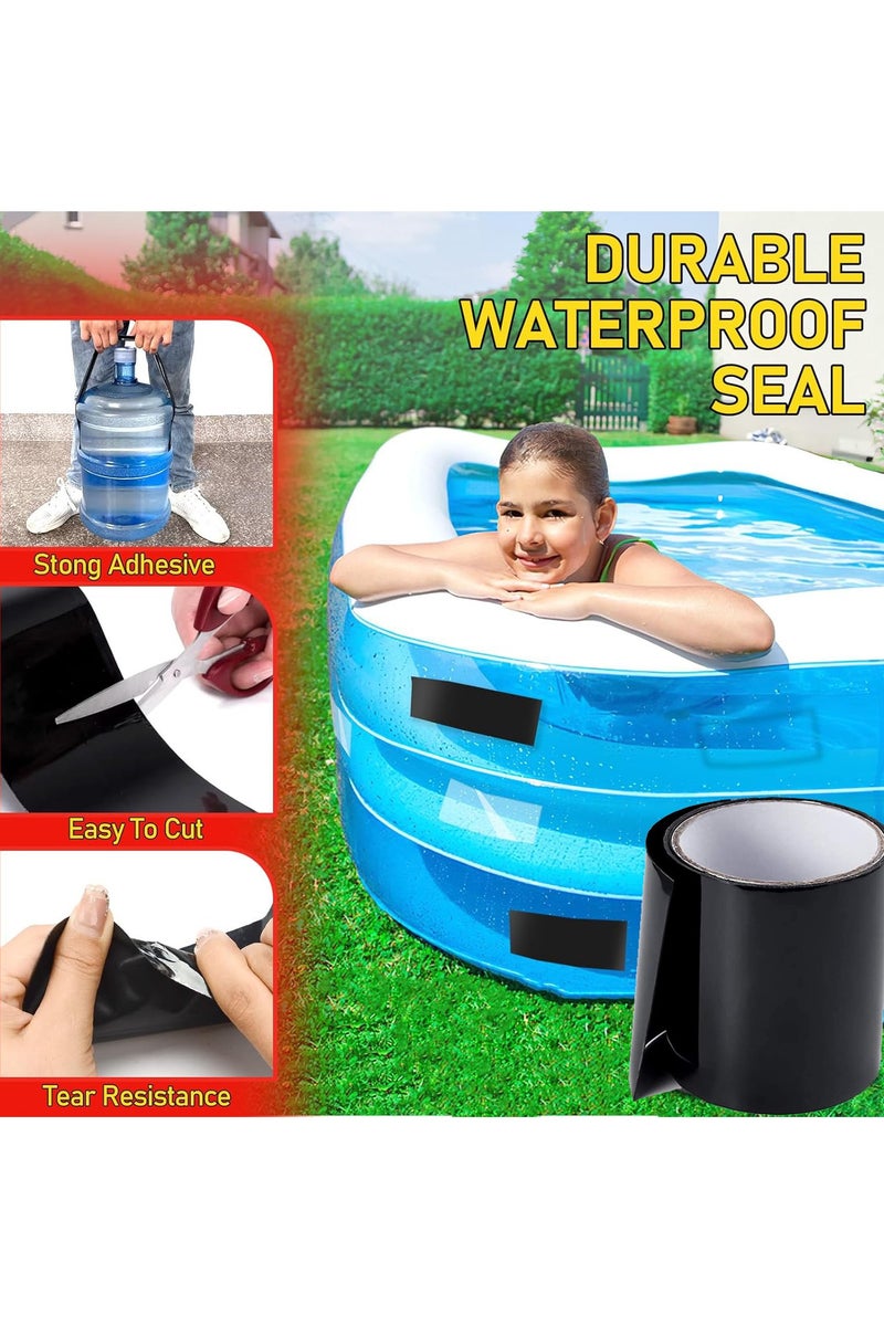 HW Black Silicone Bonding Repair Tape,Waterproof Flex Tape Strong Bond Instantly Stop Leakage Rubber Tape, Electrical Tape, Waterproof Seal for Leaking Pipes, Broken Seals Repair Tape - Image 4