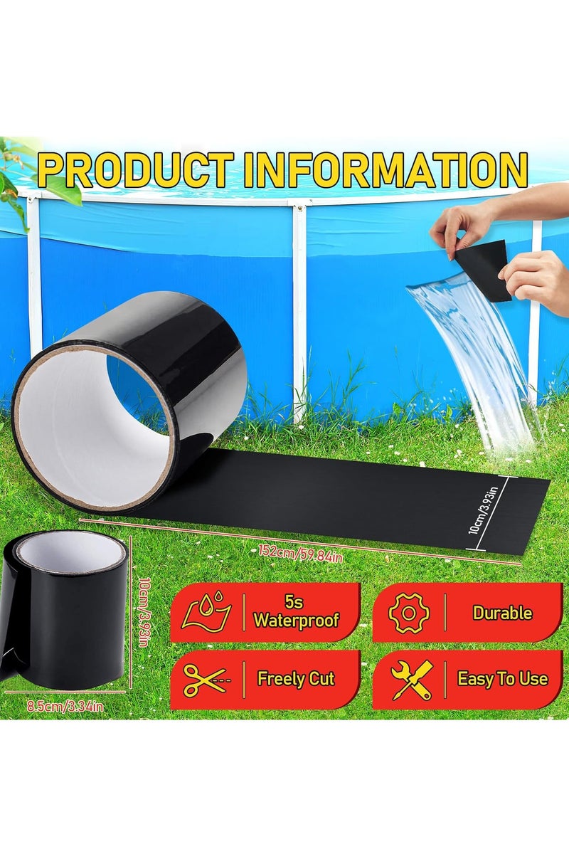 HW Black Silicone Bonding Repair Tape,Waterproof Flex Tape Strong Bond Instantly Stop Leakage Rubber Tape, Electrical Tape, Waterproof Seal for Leaking Pipes, Broken Seals Repair Tape - Image 2