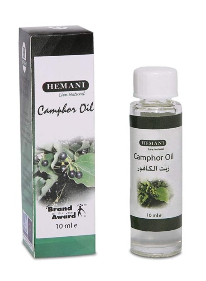 Hemani Camphor Oil 10ml – 100% Pure Natural Oil for Pain Relief, Acne Care & Respiratory Support - Image 1