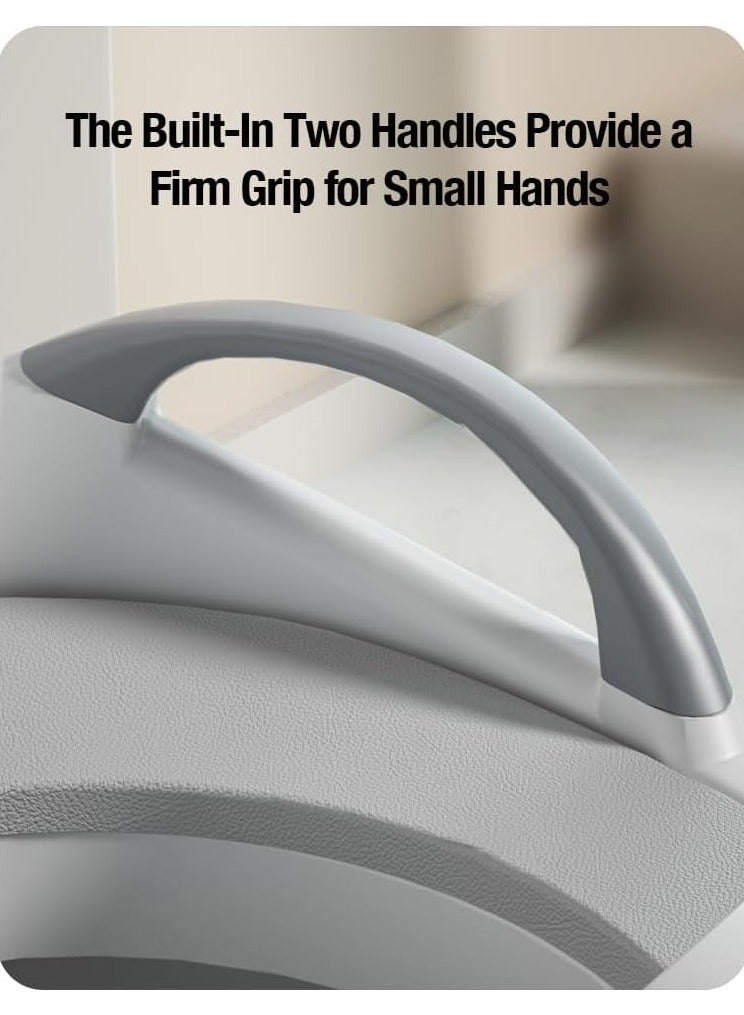 NNEWVANTE Baby Toddler Potty Training Toilet Seat for Boys and Girls with Handles| Child Kids Potty Seat Toilet Seat Attachment| Safe Urine Guard Non-Slip Rubber Rim| Fits Round & Oval Toilets - Image 3