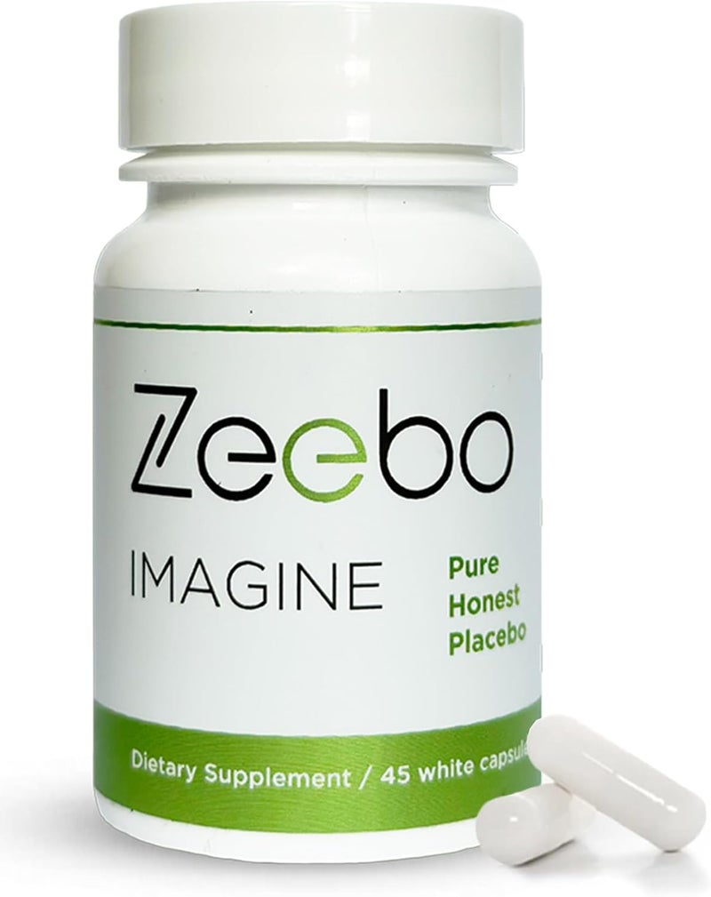 Zeebo Zeebo Imagine - White Placebo Pills by The Leading Placebo Brand, No-Logo, Inert, Size-1, 45 Vegan Capsules, Lactose-Free, Sugar-Free 