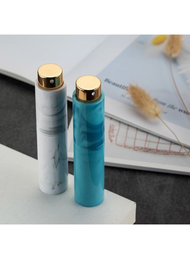 Tekson 10ML Perfume Atomizer Travel (4 PCS), Refillable Cologne Containers, Dispenser Spray Empty Bottle for Mini Sprayer Size (Black&Pink&White&Blue, Marble) - Image 4