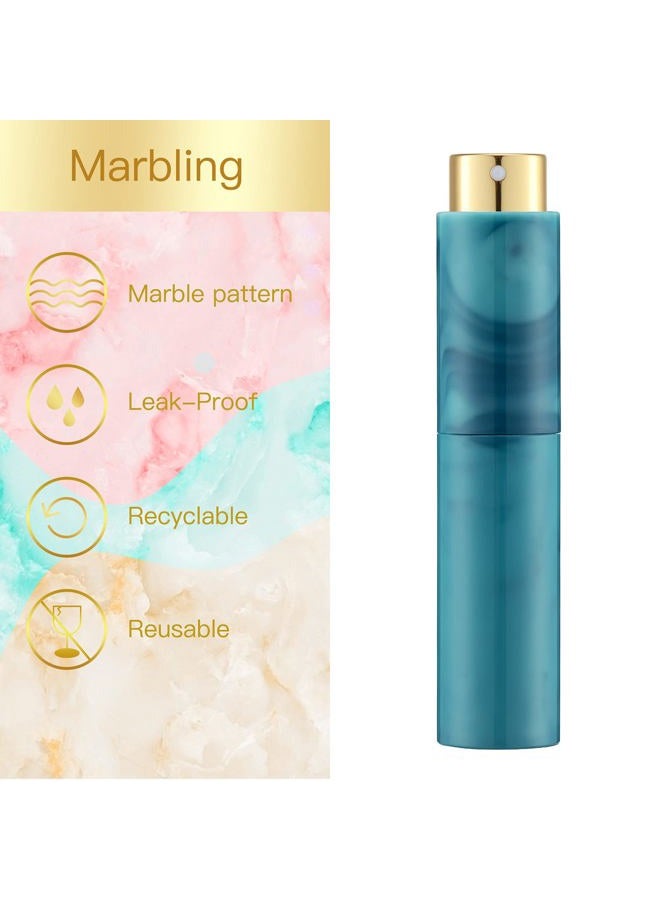 Tekson 10ML Perfume Atomizer Travel (4 PCS), Refillable Cologne Containers, Dispenser Spray Empty Bottle for Mini Sprayer Size (Black&Pink&White&Blue, Marble) - Image 3
