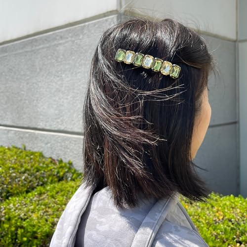 Linpeng Beaded Hair Barrettes for Women, Handmade Acrylic Jewel Gems French Hair Clip Accessories, Gift for Her, 1 pc - Image 2