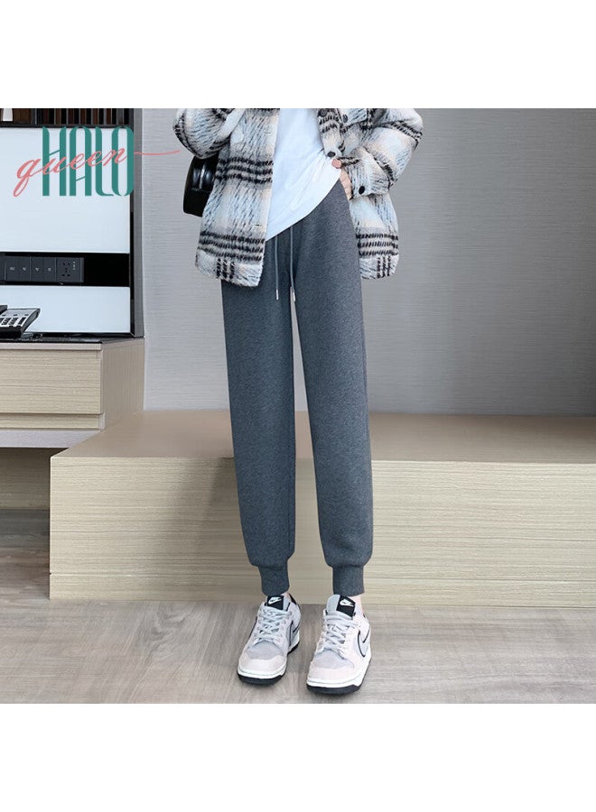 HALOQUEEN Halo Queen Fleece-lined Casual Pants For Women, Slimming Warm Thick Loose Sports Pants H13jk3758 - Image 1
