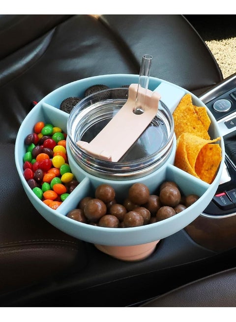 Snack Bowl for Stanley 40 oz Tumbler, Snack Tray, Reusable Snack Ring for Stanley Insulated Cup Accessories (Blue)