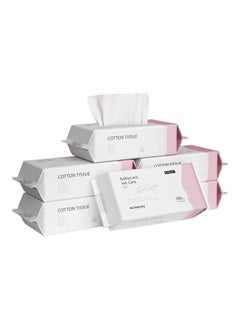 Babycare Babycare - Baby Cotton Tissue, Pack of 6 (600 Pieces), 100% Cotton, BPA-Free, Non-Toxic, Chemical-Free, Soft and Durable, Hypoallergenic, Gentle on Baby Skin, Dry and Wet Use, Fragrance-Free, Extra Absorbent, Dermatologist-Tested, Biodegradable, Ideal for Sensitive Skin, Daily Baby Care  - Image 1