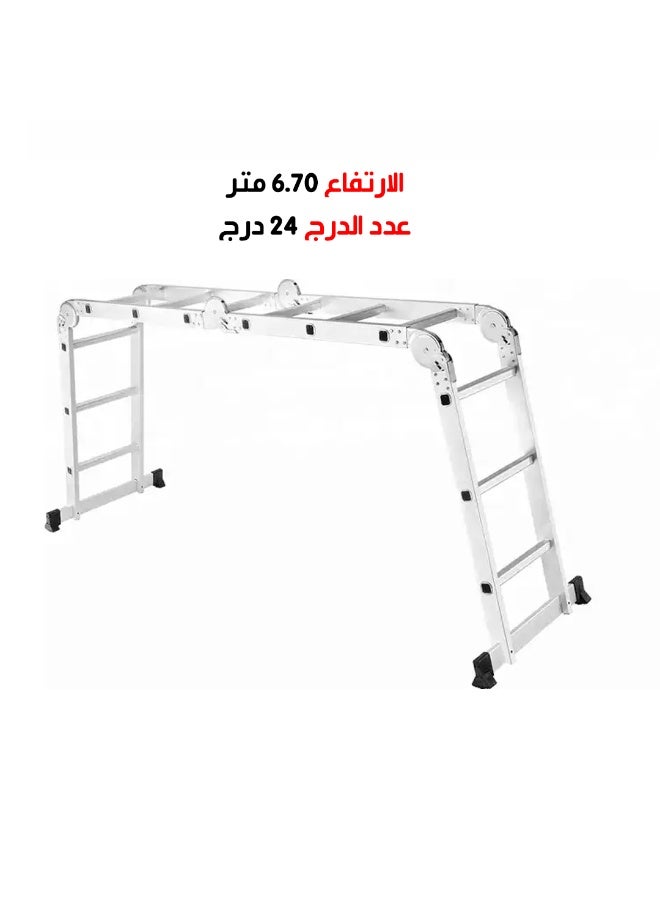 Aluminum folding ladder 6.70m/24 steps - Image 3