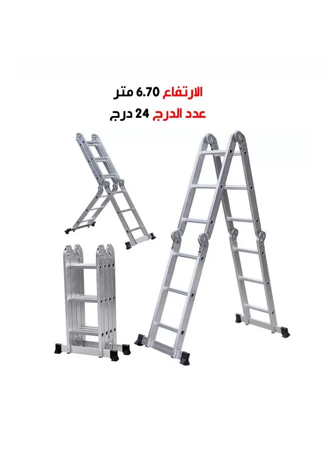 Aluminum folding ladder 6.70m/24 steps - Image 4