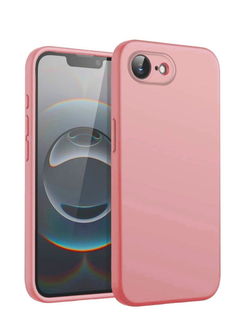 Wtech Apple iPhone 16e 5G 2025 Premium Soft Liquid Silicone Case Cover - Peach Pink
