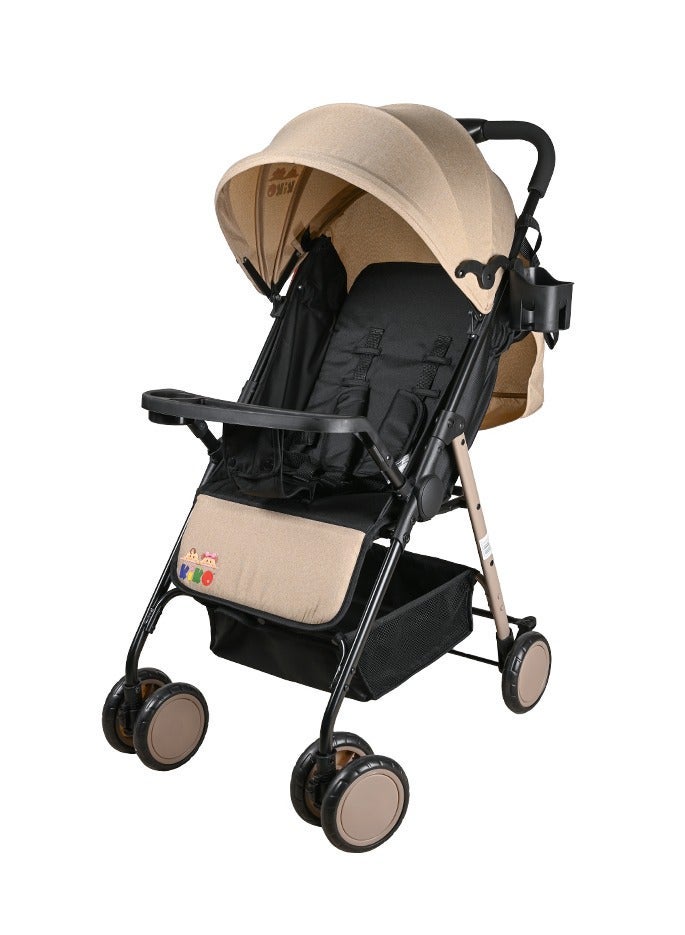 Kiko Comfortable Stroller 6 Wheels, 0 Months +, Beige