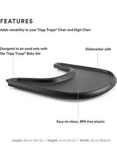 STOKKE Tripp Trapp Tray Designed Exclusively For Tripp Trapp Baby Chair + Tripp Trapp Baby Set Convenient To Use And Clean Made With Bpa - Free Plastic Suitable For Toddlers 6 To 36 Months - Black  - Image 3
