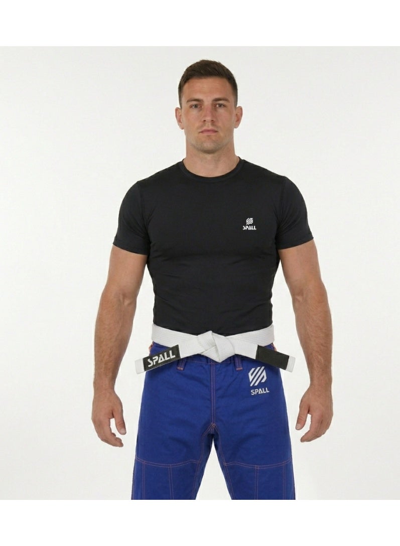 Spall Essential Short Sleeve Compression Rash Guard for Men MMA BJJ Wrestling Jiu Jitsu Training Base Layer Gym Workout Compression Shirt Black - Image 2