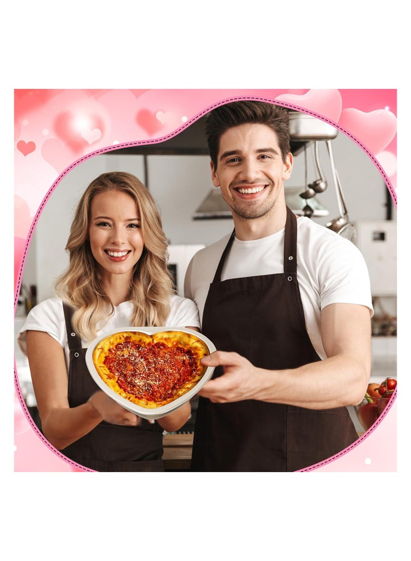 general 3pcs Heart Shaped Cake Pan 8 inch carbon steel heart shaped pizza pan flat side heart shaped mold for cookie cake home oven baking birthday - Image 4
