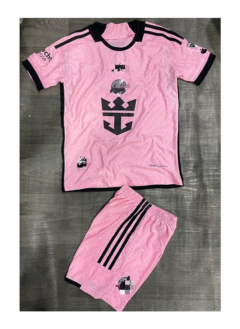 Generic Imported boys' soccer set, high quality T-shirt and shorts, pink 
