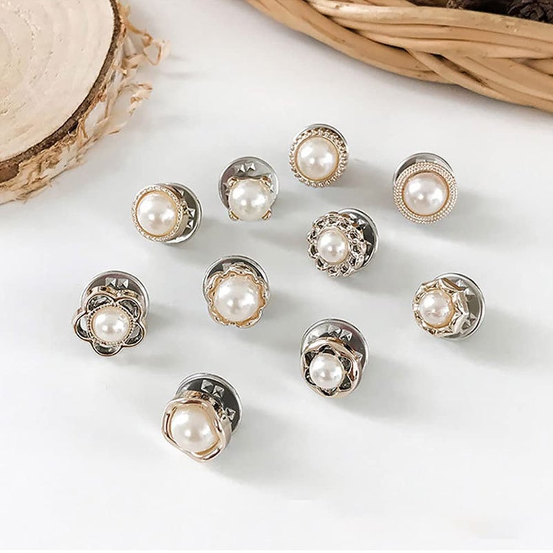 vingol 10 PCS Sweater Scarf Rhinestone Crystal Brooch Cardigan Corsage Safety Button for Clothes Hat Decoration (#9,12mm) - Image 2