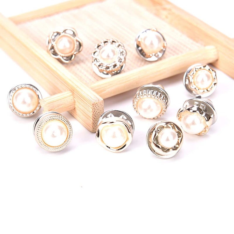 vingol 10 PCS Sweater Scarf Rhinestone Crystal Brooch Cardigan Corsage Safety Button for Clothes Hat Decoration (#9,12mm) - Image 3