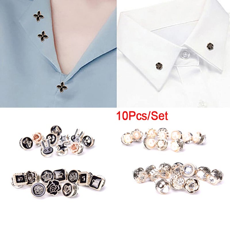 vingol 10 PCS Sweater Scarf Rhinestone Crystal Brooch Cardigan Corsage Safety Button for Clothes Hat Decoration (#9,12mm) - Image 5