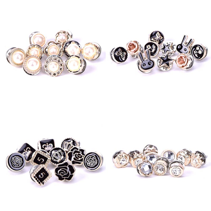vingol 10 PCS Sweater Scarf Rhinestone Crystal Brooch Cardigan Corsage Safety Button for Clothes Hat Decoration (#9,12mm) - Image 4