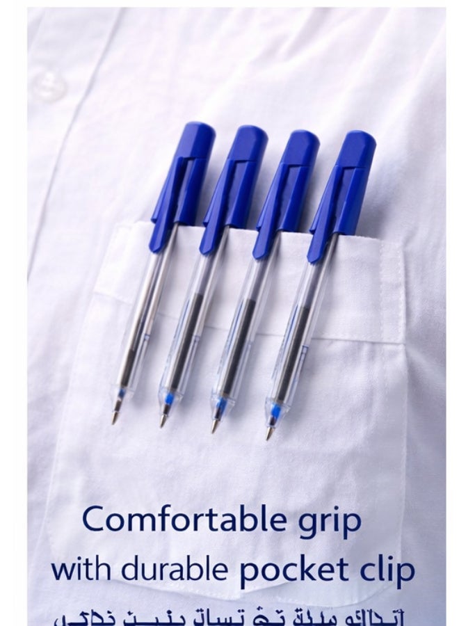 Deli EQ01030 Ballpoint Pen 0.7mm Blue Pack of 50 Bulk Writing Supply - Image 2
