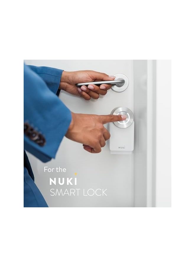 Nuki Universal Cylinder - Lock Cylinder for NUKI Smart Lock, Highest Security Class SKG***, Emergency and Danger Function, Set Including 5 Keys, Accessories for Electronic Door Lock, Silver