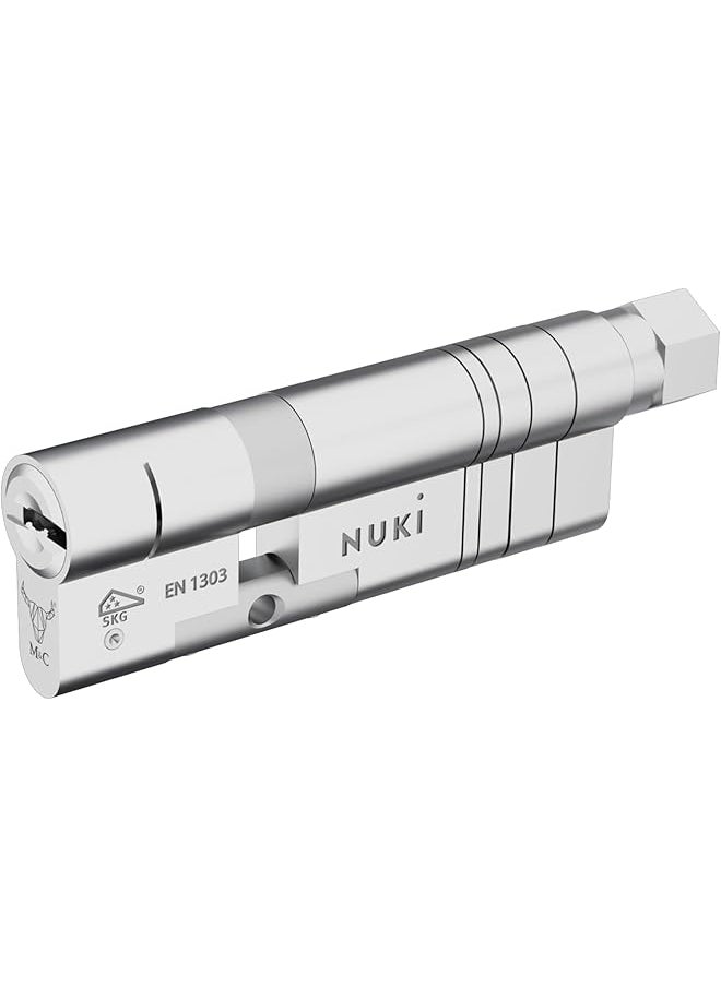 Nuki Universal Cylinder - Lock Cylinder for NUKI Smart Lock, Highest Security Class SKG***, Emergency and Danger Function, Set Including 5 Keys, Accessories for Electronic Door Lock, Silver
