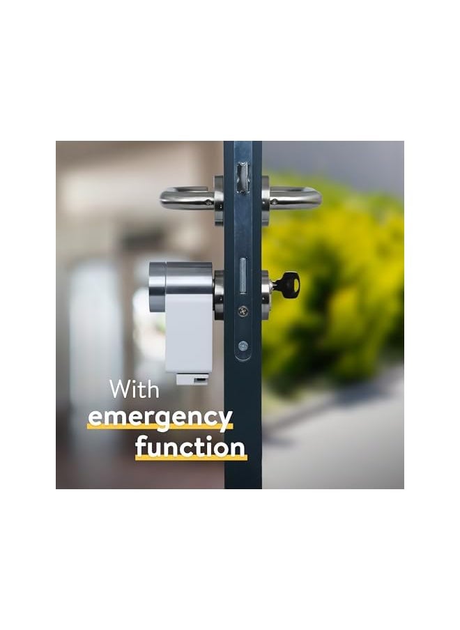 Nuki Universal Cylinder - Lock Cylinder for NUKI Smart Lock, Highest Security Class SKG***, Emergency and Danger Function, Set Including 5 Keys, Accessories for Electronic Door Lock, Silver