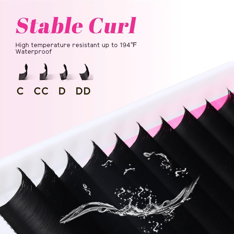 TDANCE Cashmere Easy Fan Lash Extensions Self Fanning Volume Lash Extension D Curl 0.07mm 14-19mm Matte Black Mega Volume Eyelash Extensions(0.07-D,14-19mm) - Image 4