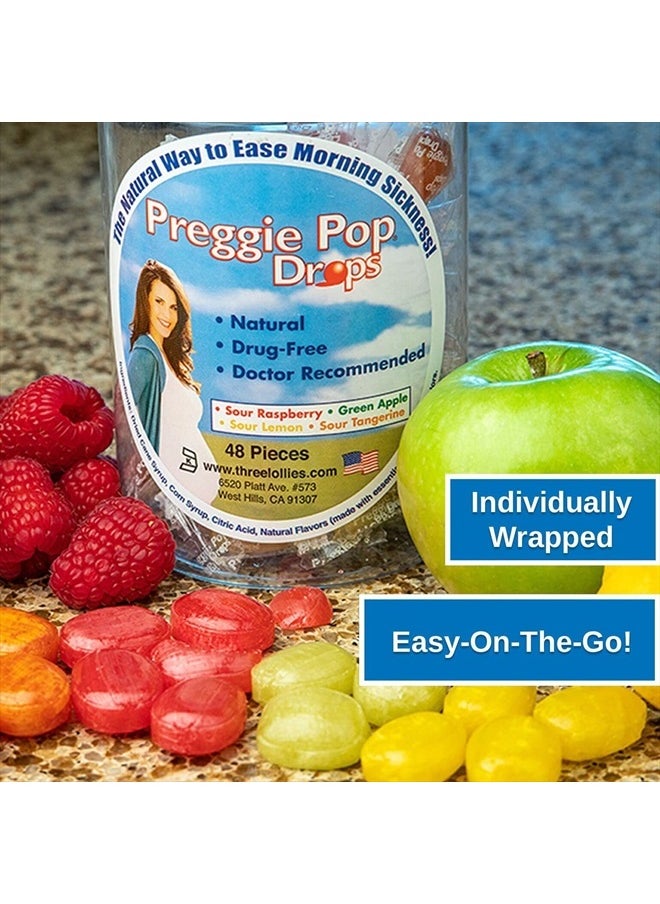 Preggie Pop Drops - Preggie Pops for Morning Sickness Relief. Yummy Candy Drops for Pregnancy Soothing Relief for Pregnant Women. Green Apple 48 Count - Image 1