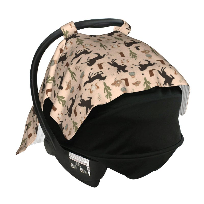 Mcewoel Western Baby Car Seat Canopy Cover, Nursing Cover for Newborn, Western Baby Stuff Stroller Cover for All Seasons - Image 3