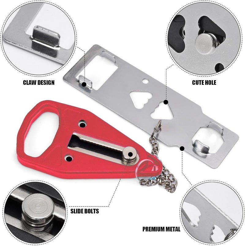 Jaswill Portable Door Lock for Travel, Door Lock Self-Defense Security Device for Home, Apartment, Hotel, Living Motel, School Dorm, House for Open Inwards Door - Image 3